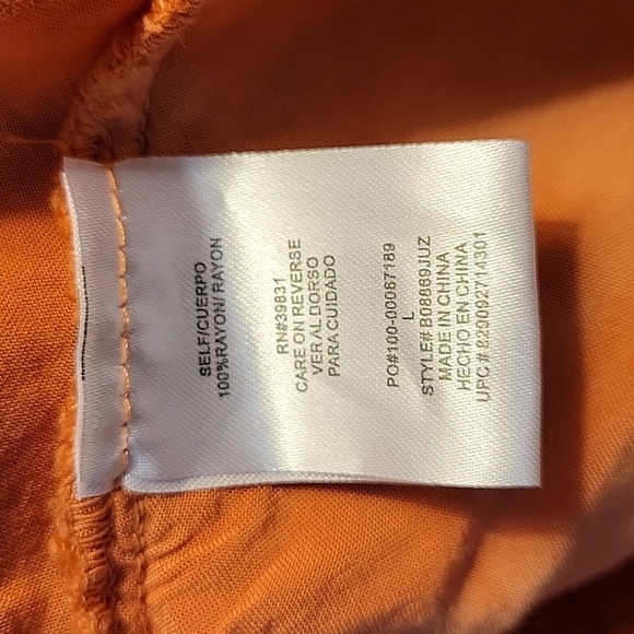 DEMOCRACY Orange Tie Dye Surplice Crossover Poncho Blouson Festival Blouse - Picture 8 of 9